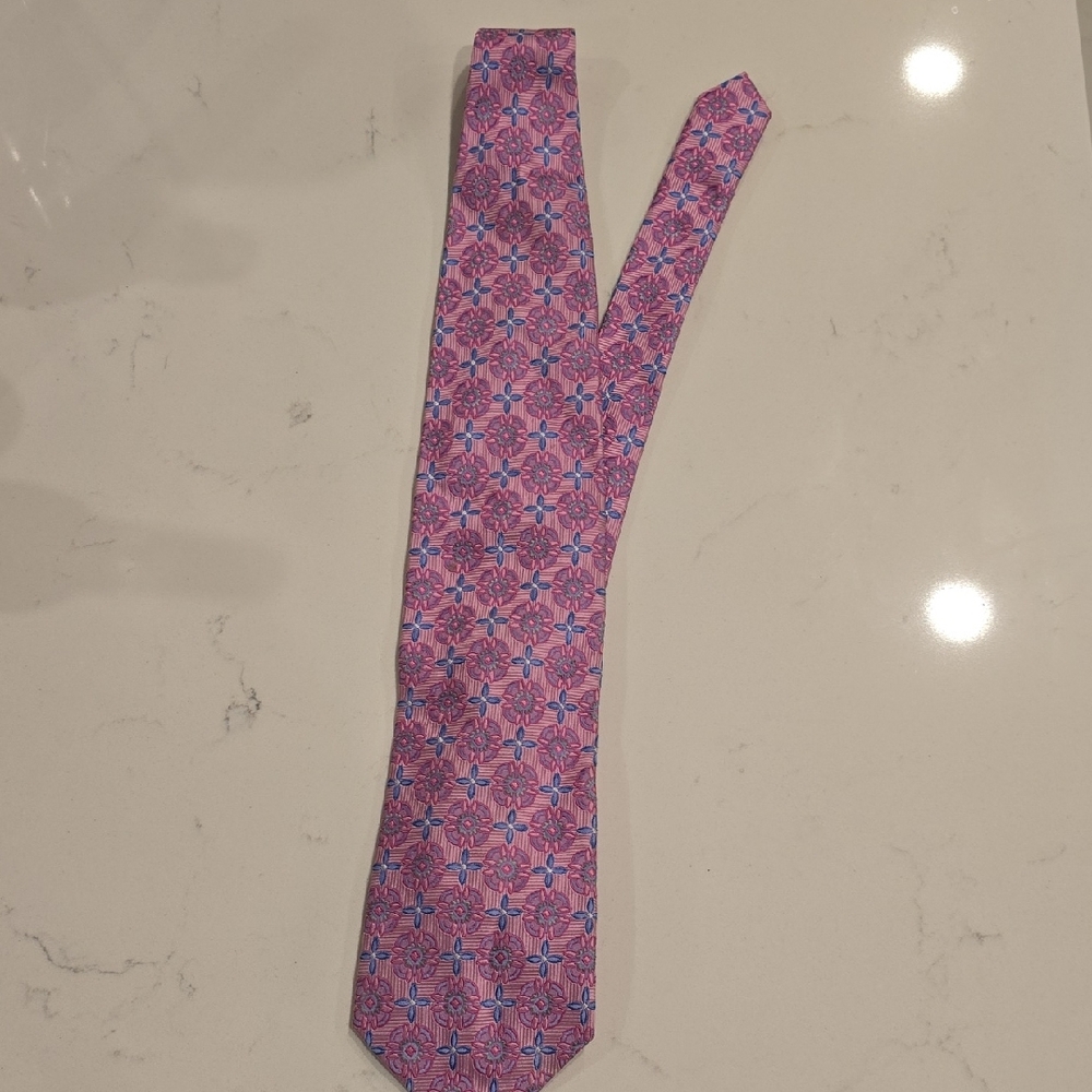 Linea by Louis Dell'Olio Pink and Blue Floral Tie